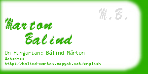 marton balind business card