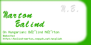 marton balind business card